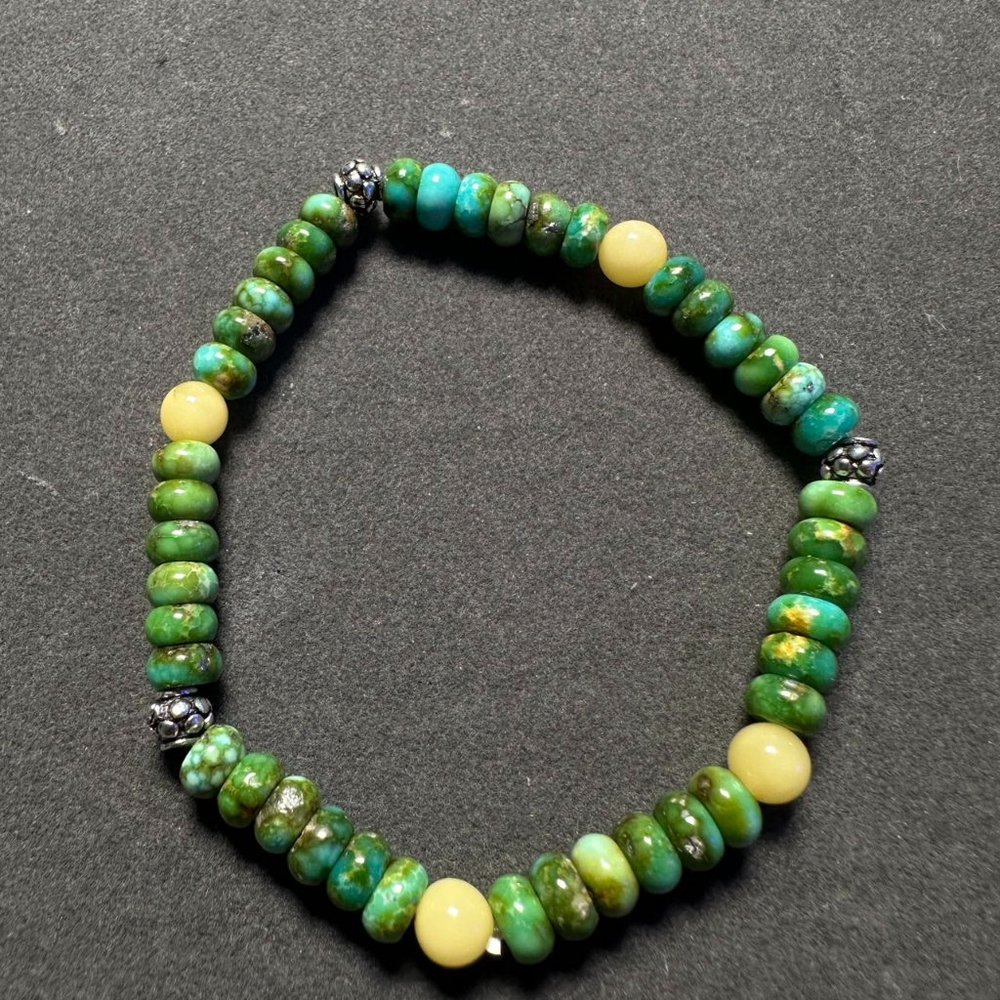 Natural Turquoise& Amber 15 cm brace;et